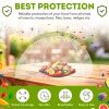 Collapsible Mesh Food Covers for Outdoors 6 pcs, 17" x 17" White Food Umbrella Mesh Cover with Stainless Steel Framework, Washable Camping Food Tent,