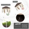 Outsunny 13' x 13' Pop Up Gazebo, Hexagonal Canopy Shelter with 6 Zippered Mesh Netting, Event Tent with Strong Steel Frame for Patio, Backyard, Garde