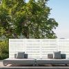 Width One Narrow Two Type-A Shutters White Galvanized Screen Freestanding Outdoor Divider Decorative Privacy Fence Screen Set for Deck Patio Balcony G