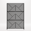 Mountain-shaped Black Metal Privacy Screen, Metal Outdoor Privacy Screen, Freestanding Outdoor Divider Decorative Privacy Fence Screen Set for Deck Pa