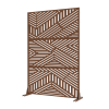 Random Stripes Brown Metal Outdoor Privacy Screen Freestanding Outdoor Divider Decorative Privacy Fence Screen Set for Deck Patio Balcony Garden Outdo