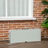 Outsunny Folding Picnic Table with Umbrella Hole, Aluminum Suitcase Portable Outdoor Table with Bench, Patio, Porch or Camping Table and Chair Set, Si