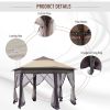 13' x 13' Pop Up Gazebo, Hexagonal Canopy Shelter with 6 Zippered Mesh Netting, Event Tent with Strong Steel Frame for Patio Backyard Garden Wedding P