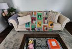 Lots of Border Collie Quilted Blanket 50x60 Artwork Pattern Quilted Throw Blanket for Bed, Couch, Sofa, Soft and Lightweight