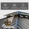 12'x14' Hardtop Gazebo, Outdoor Aluminum Frame Canopy with Galvanized Steel Double Roof, Outdoor Permanent Metal Pavilion with Curtains and Netting fo