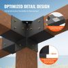 VEVOR Pergola Bracket Kit 4''x4'', 2pcs 4-Way Heavy Duty Corner Bracket Woodworks DIY Post Base Kit, Easy Installation Wooden Beams for Gazebos, Patio