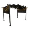 12 x 9 Ft Outdoor Pergola Patio Gazebo,Retractable Shade Canopy,Steel Frame Grape Gazebo,Sun shelter Pergola for Gardens,Terraces,Backyard Same as W41