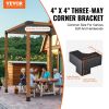 VEVOR Pergola Bracket Kit 4''x4'', 4pcs 3-Way Heavy Duty Corner Bracket Woodworks DIY Post Base Kit, Easy Installation Wooden Beams for Gazebos, Patio