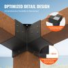 VEVOR Pergola Bracket Kit 6''x6'', 4pcs 3-Way Heavy Duty Corner Bracket Woodworks DIY Post Base Kit, Easy Installation Wooden Beams for Gazebos, Patio