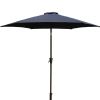 8.8 feet Outdoor Aluminum Patio Umbrella, Patio Umbrella, Market Umbrella with 42 pounds Round Resin Umbrella Base, Push Button Tilt and Crank lift, N