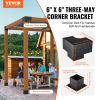 VEVOR Pergola Bracket Kit 6''x6'', 8pcs 3-Way Heavy Duty Corner Bracket Woodworks DIY Post Base Kit, Easy Installation Wooden Beams for Gazebos, Patio