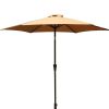 8.8 feet Outdoor Aluminum Patio Umbrella, Patio Umbrella, Market Umbrella with 42 pounds Round Resin Umbrella Base, Push Button Tilt and Crank lift, T
