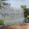 Two Lattice Woven Type Black Metal Privacy Screen Freestanding Outdoor Divider Decorative Privacy Fence Screen Set for Deck Patio Balcony Garden Outdo