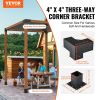 VEVOR Pergola Bracket Kit 4''x4'', 8pcs 3-Way Heavy Duty Corner Bracket Woodworks DIY Post Base Kit, Easy Installation Wooden Beams for Gazebos, Patio