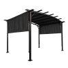 12 x 9 Ft Outdoor Pergola Patio Gazebo,Retractable Shade Canopy,Steel Frame Grape Gazebo,Sun shelter Pergola for Gardens,Terraces,Backyard Same as W41