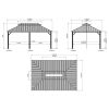 12'x18' Hardtop Gazebo, Outdoor Aluminum Frame Canopy with Galvanized Steel Double Roof, Outdoor Permanent Metal Pavilion with Curtains and Netting fo
