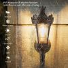 Vintage Outdoor Wall Lantern, Waterproof Exterior Wall Sconce with Crown Top and Clear Glass, Decorative Outdoor Lighting Fixture for Patio, Garden, o