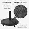 Outsunny 50 lbs. Umbrella Base, 20.5", Round Heavy Duty Umbrella Stand with Wheels for 1.5" or 2" Umbrella Poles, Patio Market Stand for Outdoor, Lawn