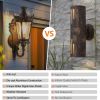 Vintage Outdoor Wall Lantern, Waterproof Exterior Wall Sconce with Crown Top and Clear Glass, Decorative Outdoor Lighting Fixture for Patio, Garden, o