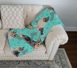 Blue Merle Welsh Cardigan Corgi Quilted Blanket 50x60 Artwork Pattern Quilted Throw Blanket for Bed, Couch, Sofa, Soft and Lightweight