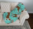 Red Boston Terrier Quilted Blanket 50x60 Artwork Pattern Quilted Throw Blanket for Bed, Couch, Sofa, Soft and Lightweight