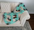 Tricolor Papillon Quilted Blanket 50x60 Artwork Pattern Quilted Throw Blanket for Bed, Couch, Sofa, Soft and Lightweight