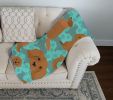 Golden Retriever Quilted Blanket 50x60 Artwork Pattern Quilted Throw Blanket for Bed, Couch, Sofa, Soft and Lightweight