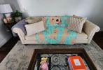 Yellow Labrador Retriever Quilted Blanket 50x60 Artwork Pattern Quilted Throw Blanket for Bed, Couch, Sofa, Soft and Lightweight