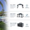 10'x13' Hardtop Gazebo, Outdoor Polycarbonate Double Roof Canopy, Aluminum Frame Permanent Pavilion with Curtains and Netting, Sunshade for Garden, Pa