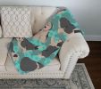 Old English Sheepdog Quilted Blanket 50x60 Artwork Pattern Quilted Throw Blanket for Bed, Couch, Sofa, Soft and Lightweight