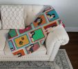 Lots of Black and White English Springer Spaniel Quilted Blanket 50x60 Artwork Pattern Quilted Throw Blanket for Bed, Couch, Sofa, Soft and Lightweigh