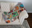 Lots of Blue Merle Welsh Cardigan Corgi Quilted Blanket 50x60 Artwork Pattern Quilted Throw Blanket for Bed, Couch, Sofa, Soft and Lightweight