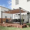 Outsunny 10' x 13' Aluminum Patio Pergola with Retractable Pergola Canopy, Backyard Shade Shelter for Porch, Outdoor Party, Garden, Grill Gazebo, Char