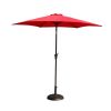 8.8 feet Outdoor Aluminum Patio Umbrella, Patio Umbrella, Market Umbrella with 33 pounds Round Resin Umbrella Base, Push Button Tilt and Crank lift, R