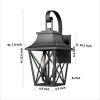 Black Outdoor Wall Lantern 2-Light, Large Outside Modern Wall Sconce Light Fixture, Industrial Porch Light Wall Mount with Glass, Waterproof Farmhouse