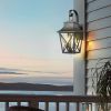Black Outdoor Wall Lantern 2-Light,Large Outside Modern Wall Sconce Light Fixture,Industrial Porch Light Wall Mount with Glass,Waterproof Farmhouse Ex