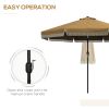 Outsunny 9ft Patio Umbrella with Push Button Tilt and Crank, Ruffled Outdoor Market Table Umbrella with Tassles and 8 Ribs, for Garden, Deck, Pool, Ta