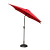 8.8 feet Outdoor Aluminum Patio Umbrella, Patio Umbrella, Market Umbrella with 33 pounds Round Resin Umbrella Base, Push Button Tilt and Crank lift, R