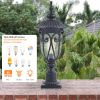1-pack Vintage Black Outdoor Post Lantern - Waterproof Aluminum Lamp Post Light with Bubble Glass, Decorative Garden Pathway Lighting for Yard, Patio,
