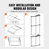 VEVOR Window Door Awning Canopy, 120" x 40" Door Canopy Exterior, UF50+ PC Sunshade Sheet Awnings, Outdoor Patio Awning Sun Shade, Transparent, Waterp