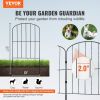 VEVOR Garden Fence, No Dig Fence 24in(H) x11ft(L) Animal Barrier Fence, Underground Decorative Garden Fencing with 2 Inch Spike Spacing, Metal Dog Fen