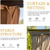 12'x20' Hardtop Gazebo, Outdoor Aluminum Frame Canopy with Galvanized Steel Double Roof, Outdoor Permanent Metal Pavilion with Curtains and Netting fo