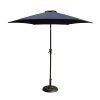 8.8 feet Outdoor Aluminum Patio Umbrella, Patio Umbrella, Market Umbrella with 33 pounds Round Resin Umbrella Base, Push Button Tilt and Crank lift, N