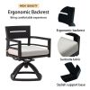 7-Piece Outdoor Patio Aluminum Furniture, Modern Dining Set, including 4 Dining Chairs & 2 Swivel Rockers Sunbrella Fabric Cushioned and Rectangle Din