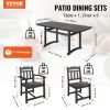 VEVOR 7 Pieces Patio Dining Set, Outdoor Rectangle Furniture Table and Chairs Set, All Weather Garden Furniture Table Sets, HIPS Patio Conversation Se
