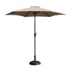 8.8 feet Outdoor Aluminum Patio Umbrella, Patio Umbrella, Market Umbrella with 33 pounds Round Resin Umbrella Base, Push Button Tilt and Crank lift, G