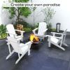 Outsunny Wooden Adirondack Chair, Outdoor Patio Lawn Chair with Cup Holder, Weather Resistant Lawn Furniture, Classic Lounge for Deck, Garden, Backyar