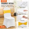 VEVOR Stretch Spandex Folding Chair Covers, Universal Fitted Chair Cover with Chair Sashes, Removable Washable Protective Slipcovers, for Wedding, Hol