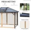 10' x 12' Hardtop Gazebo Canopy with Polycarbonate Roof, Top Vent and Aluminum Frame, Permanent Pavilion Outdoor Gazebo with Netting, for Patio, Garde