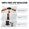VEVOR Pergola Bracket Kit 4''x4'', 8pcs 3-Way Heavy Duty Corner Bracket Woodworks DIY Post Base Kit, Easy Installation Wooden Beams for Gazebos, Patio